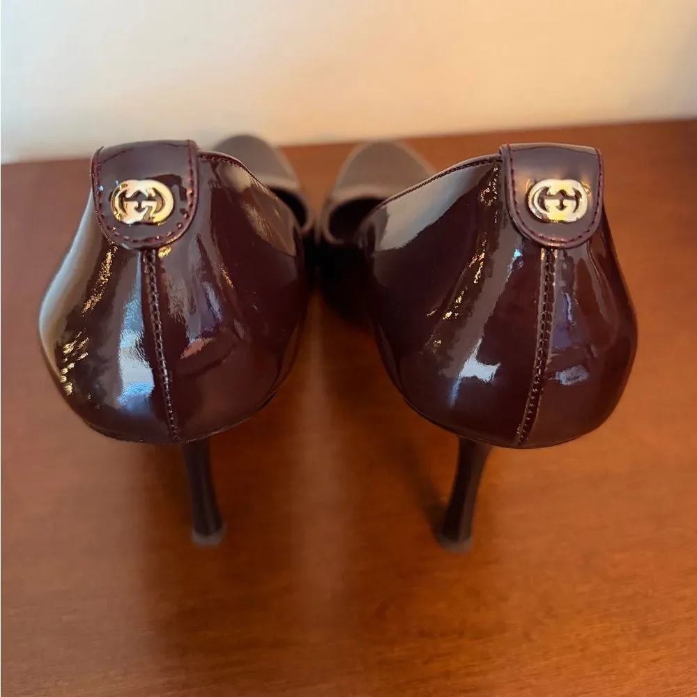 Gucci Wine Colored Leather High Heel Pumps - Womens Size 9.5